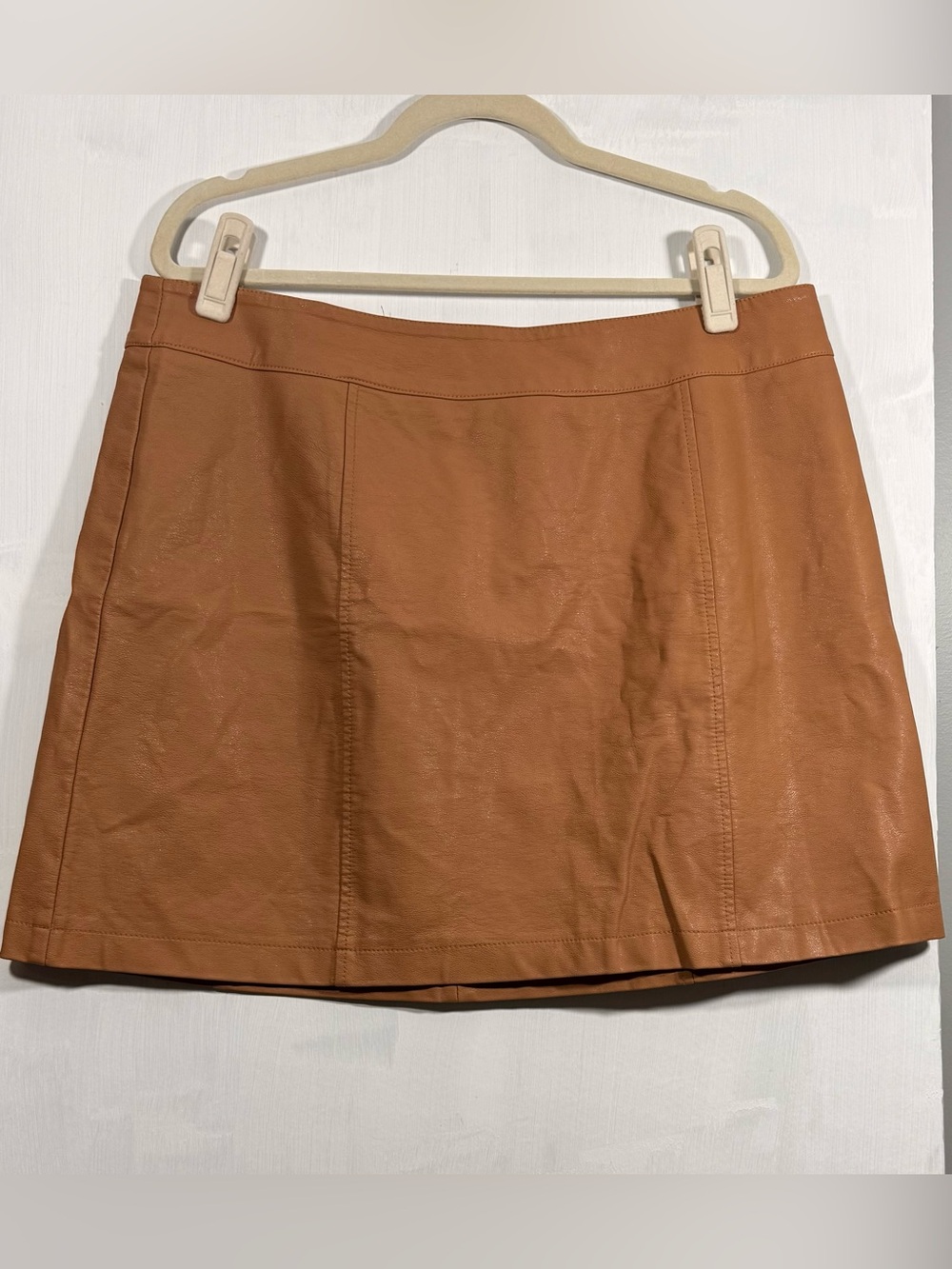 Forever 21 Faux Leather Mini Skirt in Cognac Brown